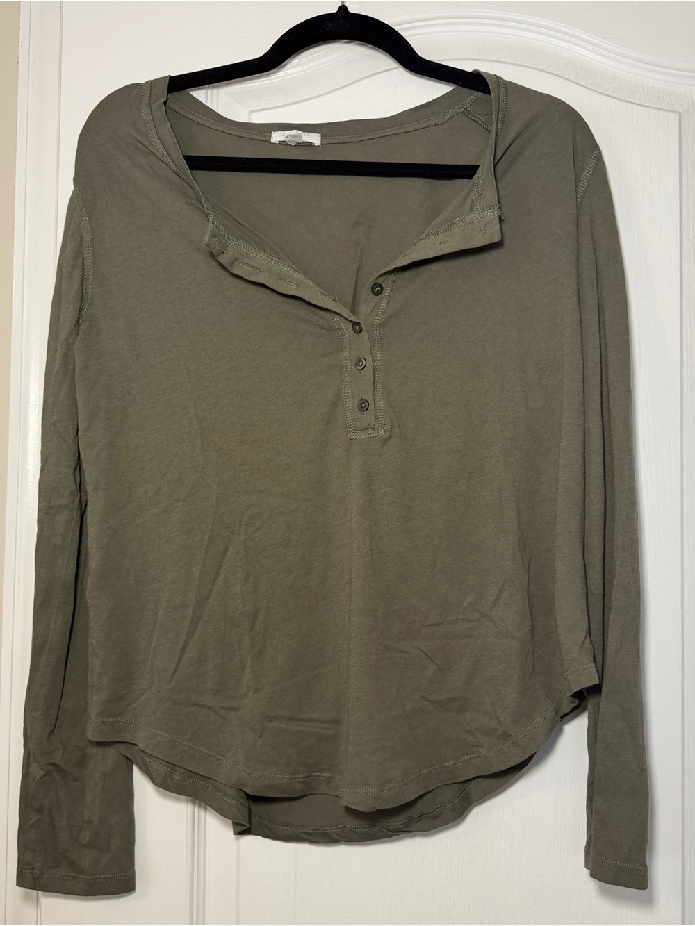 Z Supply Olive Long-Sleeve Henley Top